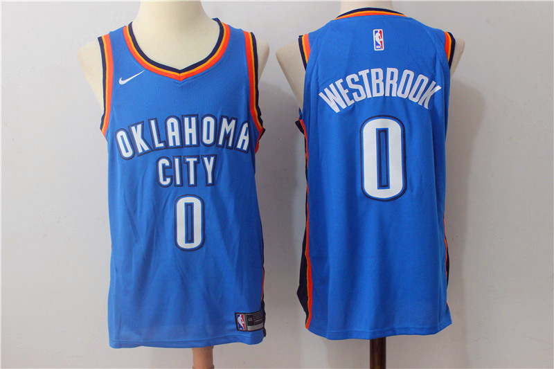 Men Oklahoma City Thunder #0 Russell Westbrook Blue New Nike Season NBA Jerseys->minnesota timberwolves->NBA Jersey